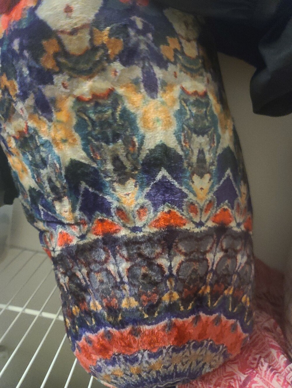 NWT Johnny Was Multicolor Floral Velvet Blanket Twin Size